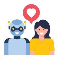 Love Robot Intelligence vector