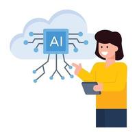 Ai  Cloud Technology vector