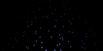 Dark Multicolor vector background with small and big stars.