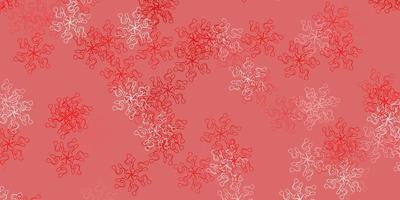 Fondo de doodle de vector naranja claro con flores.