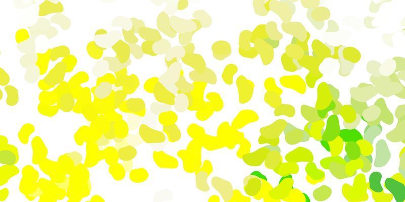 Light green, yellow vector texture with memphis shapes.