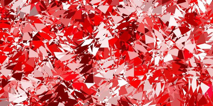 plantilla de vector rosa claro, rojo con formas triangulares.