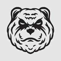 Angry panda drawing vector