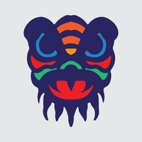 Lion dance drawing vector