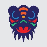 Lion dance drawing vector