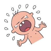 Cartoon baby is crying, vector illustration