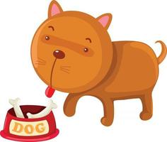 Illustration of isolated hungry dog