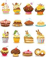 Ilustración de vector de cupcake conjunto aislado