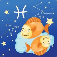 signos del zodíaco - ilustración de piscis vector