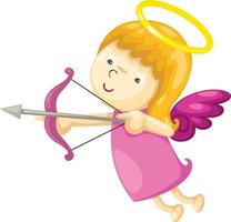 Cupid with bow and arrow illustration vector