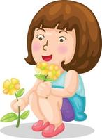 Girl With Flower vector
