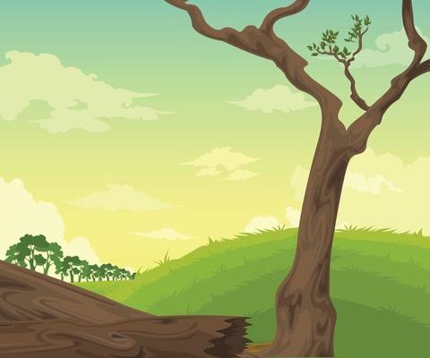 landscape background with tree vector