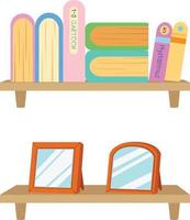 Bookshelf with books illustration vector