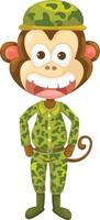 Illustraiton of monkey army vector