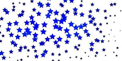 Dark BLUE vector background with colorful stars.