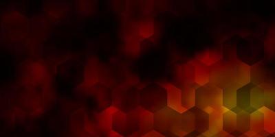 Light Red, Yellow vector backdrop with hexagons.