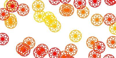 Light Orange vector background with bubbles.