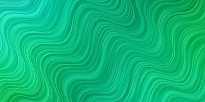 Light Green vector background with curved lines.