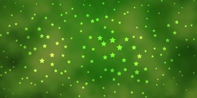 Dark Green vector pattern with abstract stars.