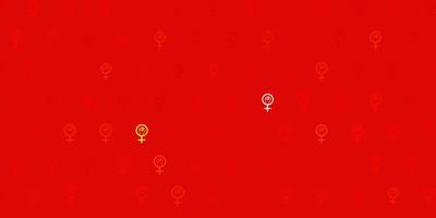 Light Green, Red vector backdrop with women power symbols.