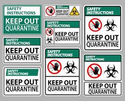 Safety Instructions Keep Out Quarantine vector