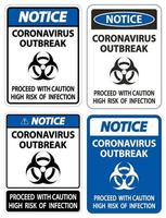 Notice Coronavirus Outbreak vector