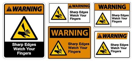 Warning Sharp Edges Watch Your Fingers vector