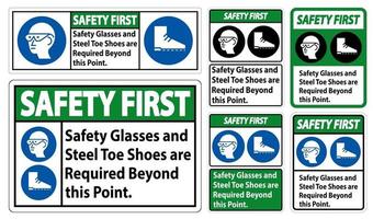 Glasses And Steel Toe Shoes Are Required Beyond This Point vector