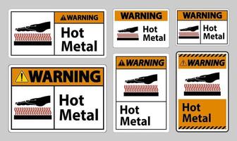 Advertencia símbolo de metal caliente signo aislado sobre fondo blanco. vector