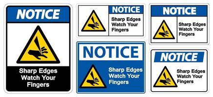 Notice Sharp Edges Watch Your Fingers Symbol vector