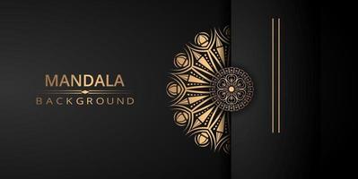 Luxury ornamental mandala design background in gold color vector