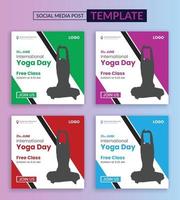 International yoga day social media post template vector