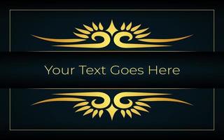 Golden calligraphic design elements on black background vector