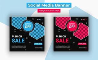Fashion sale social media poste template vector
