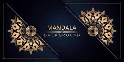 Luxury ornamental mandala design background in gold color vector