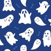Halloween ghost seamless pattern background vector graphic