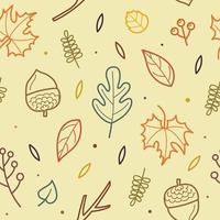 otoño, seamless, patrón, plano de fondo, vector, ilustración vector