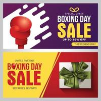 promoción de descuento de banner de venta de boxing day vector