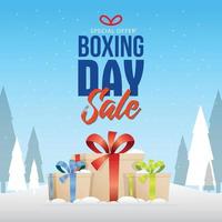 promoción de descuento de banner de venta de boxing day vector