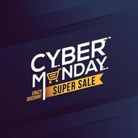 Cyber monday sale banner discount promotion vector