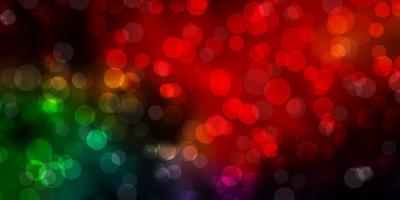 Dark Multicolor vector background with spots.