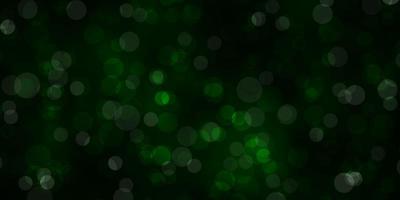 Dark Green vector pattern with spheres.