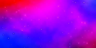 Light Blue, Red vector background with small and big stars.