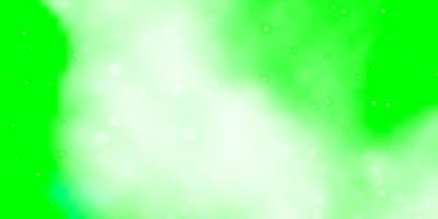 Light Green vector background with colorful stars.