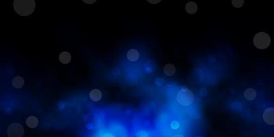 Dark BLUE vector background with spots.