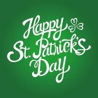 Text of Saint Patrick's Day with decorative three-leaved shamrock vector