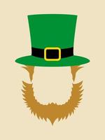 Face symbol of leprechaun with green hat vector