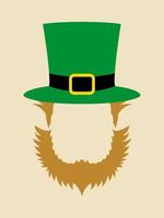 Face symbol of leprechaun with green hat vector