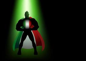 Superhero standing under the green light vector