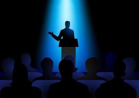 Man Giving A Speech On Stage vector